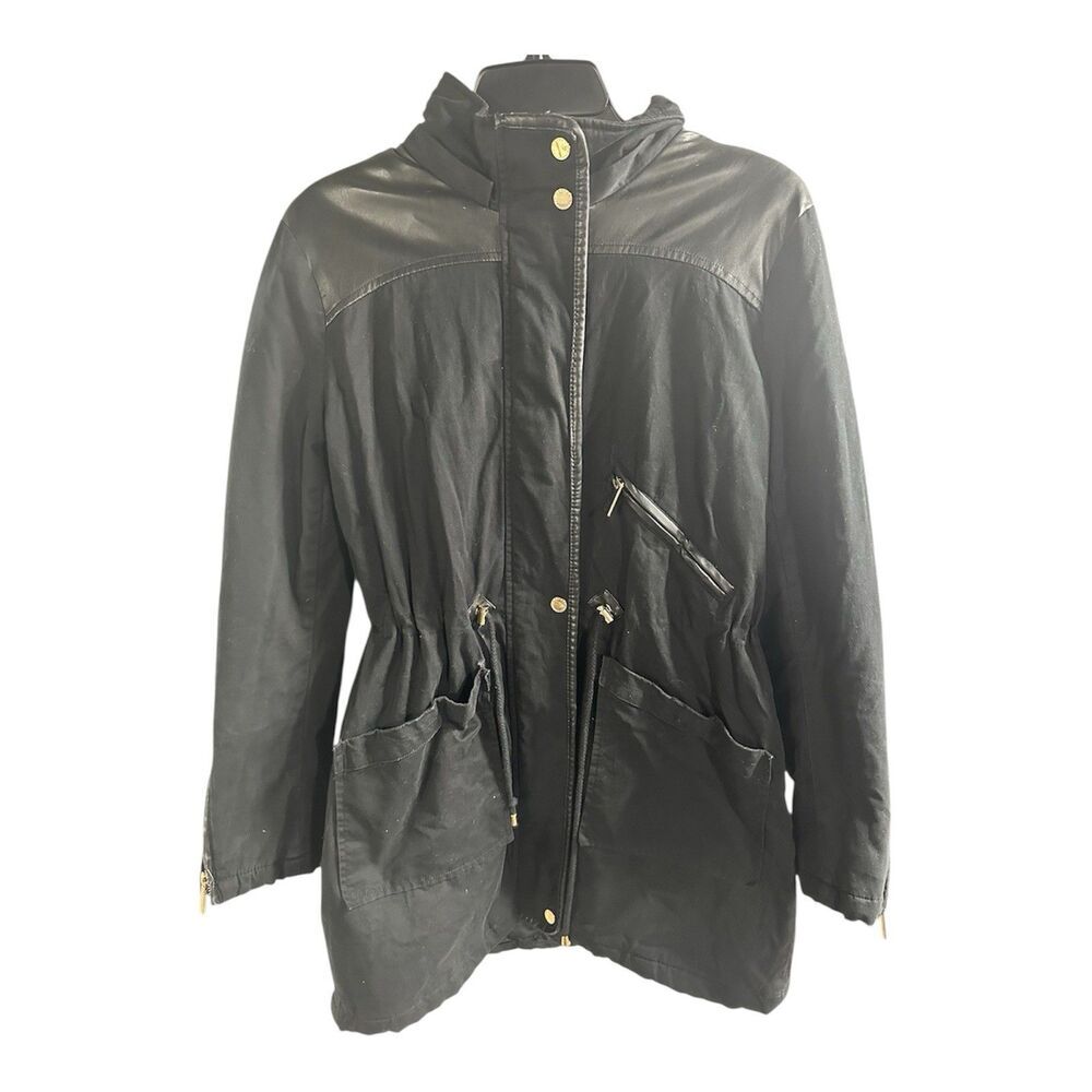 French Connection Black Parka Jacket Size M Winter Fall Winter Premium Slimming‎